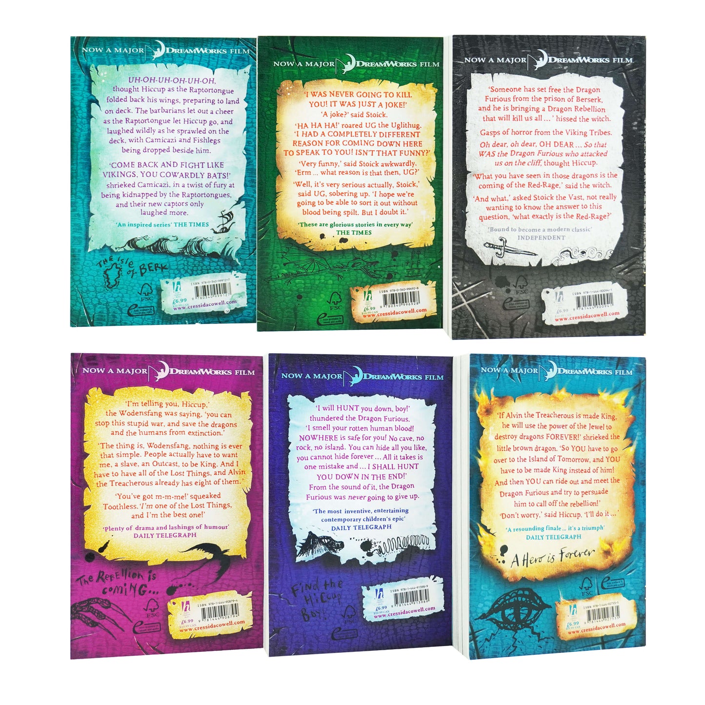 How To Train Your Dragon 6 Books (7-12) by Cressida Cowell - Ages 9-14 - Paperback
