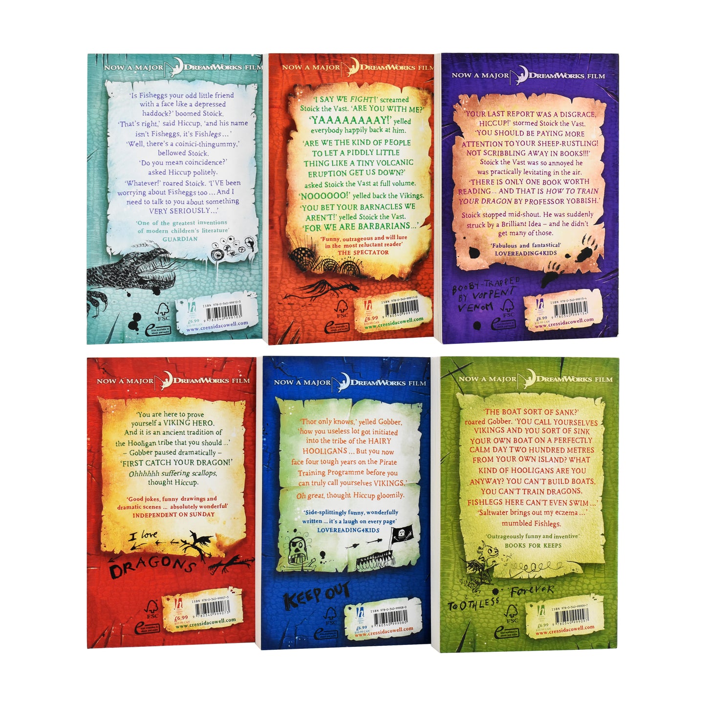 How To Train Your Dragon 6 Books Collection 1 to 6 by Cressida Cowell - Ages 9-14 - Paperback