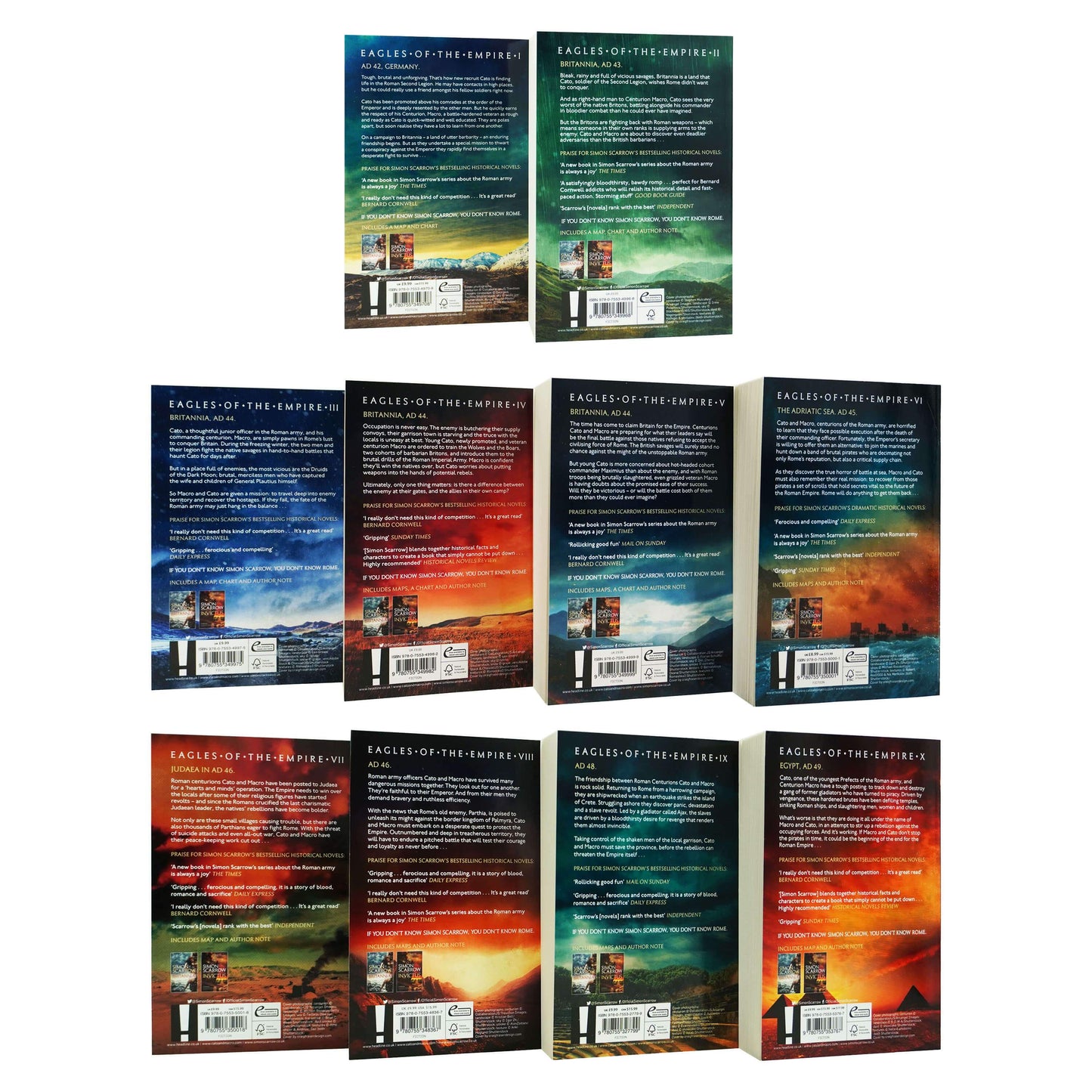 Eagles of the Empire Series by Simon Scarrow: 10 Books Collection Box Set - Fiction - Paperback
