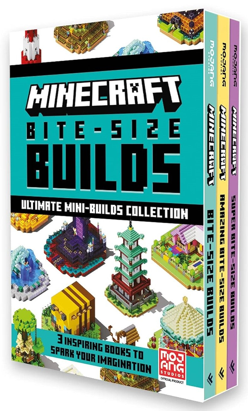Minecraft Bite-Size Builds by Mojang AB 3 Books Collection Box Set - Ages 7+ - Hardback