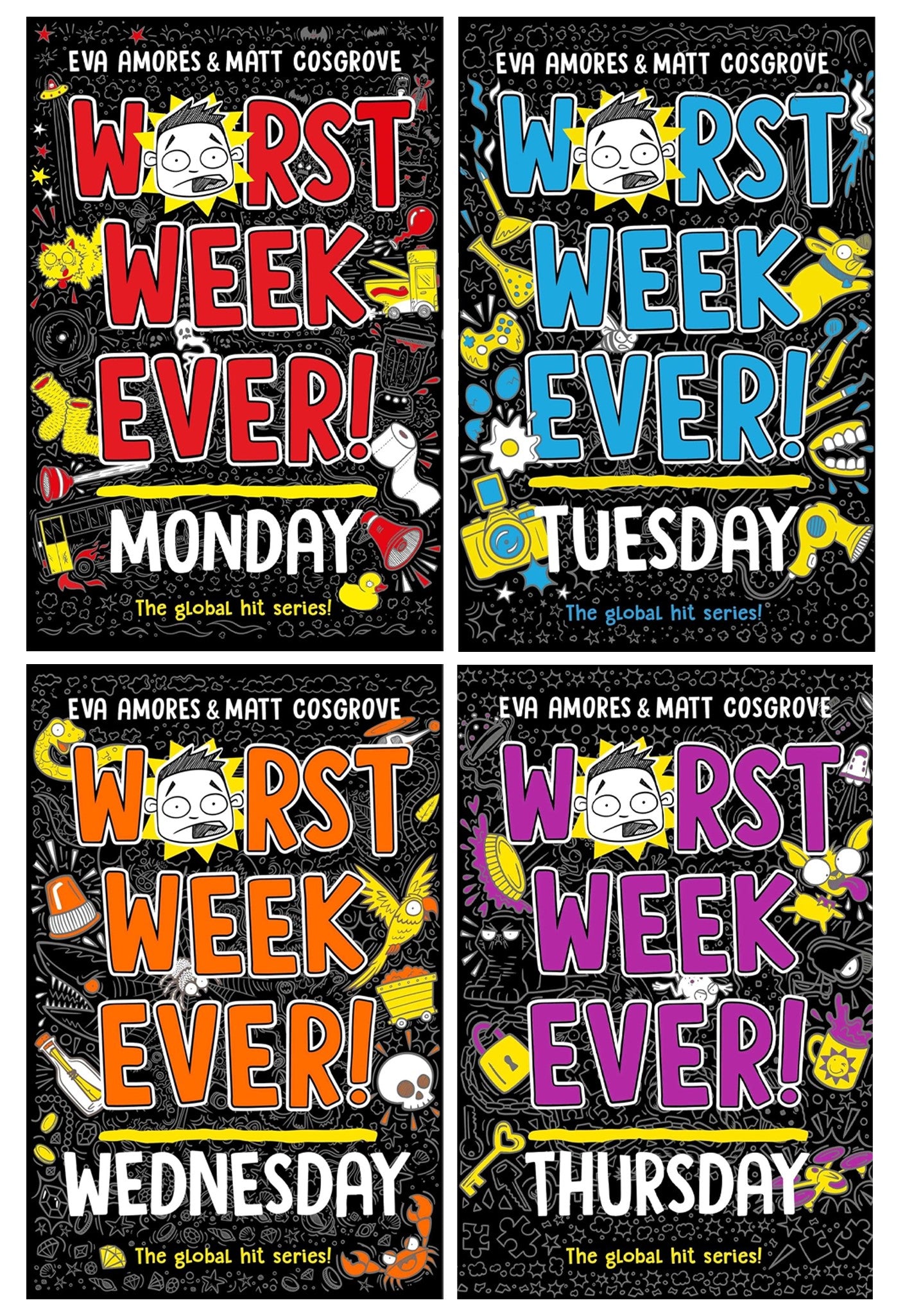 Worst Week Ever! Series By Eva Amores And Matt Cosgrove 4 Books Collection Set - Ages 8+ - Paperback