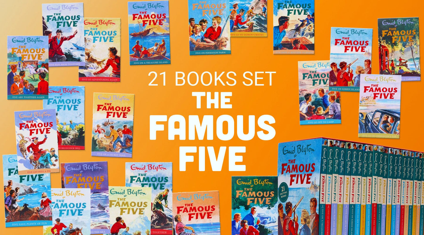 Famous Five 21 Books Box Set by Enid Blyton - Ages 9-14 - Paperback B2D DEALS Hodder & Stoughton
