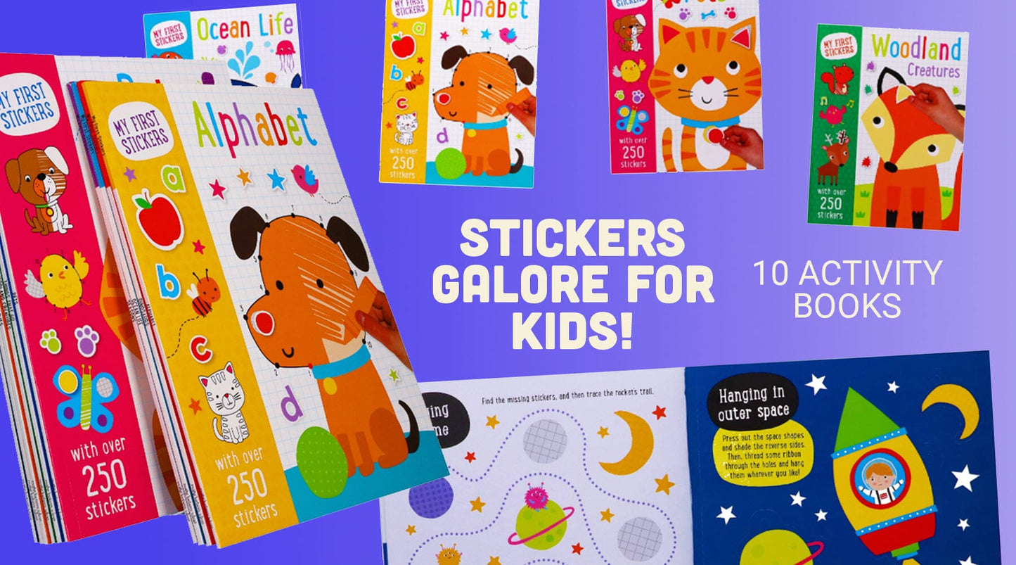 My First Stickers 10 Activity Books Collection with Over 250 stickers - Age 3-5- Paperback