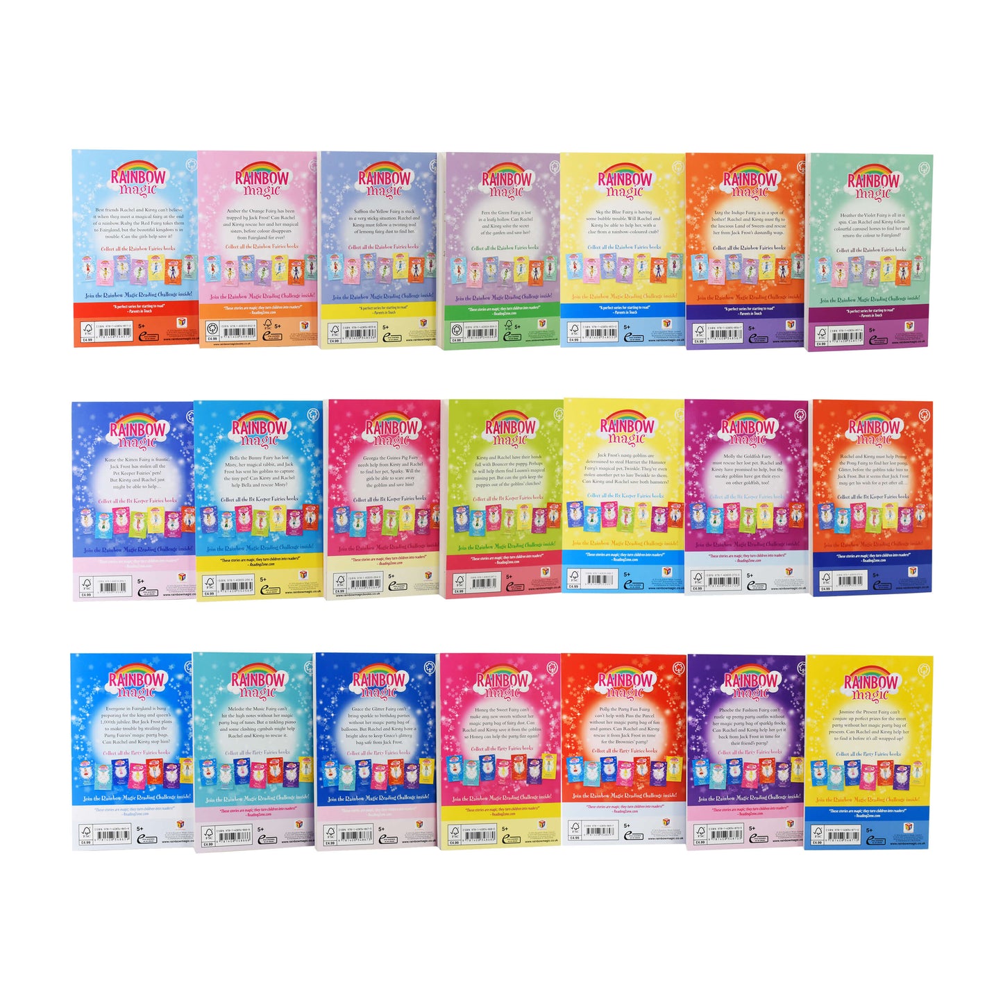 Rainbow Magic The Magical Party Collection 21 Books Set by Daisy Meadows - Ages 7-9 - Paperback