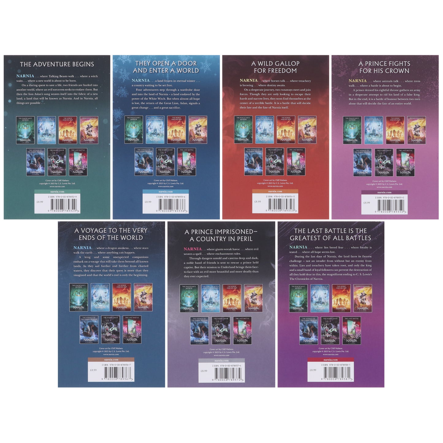 The Chronicles of Narnia 7 Books By C.S. Lewis - Ages 7-9 - Paperback