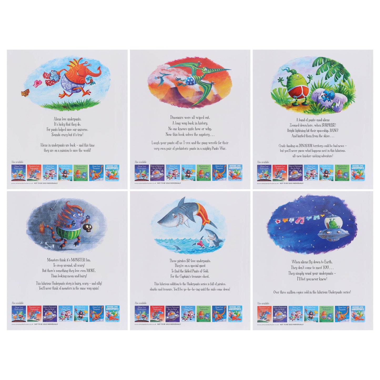 Aliens Love Underpants 6 Book Set Collection By Claire Freedman & Ben Cort - Age 5-7 - Paperback 5-7 Simon & Schuster Ltd