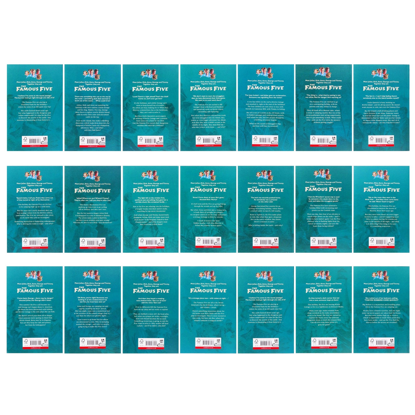 Famous Five 21 Books Box Set by Enid Blyton - Ages 9-14 - Paperback B2D DEALS Hodder & Stoughton