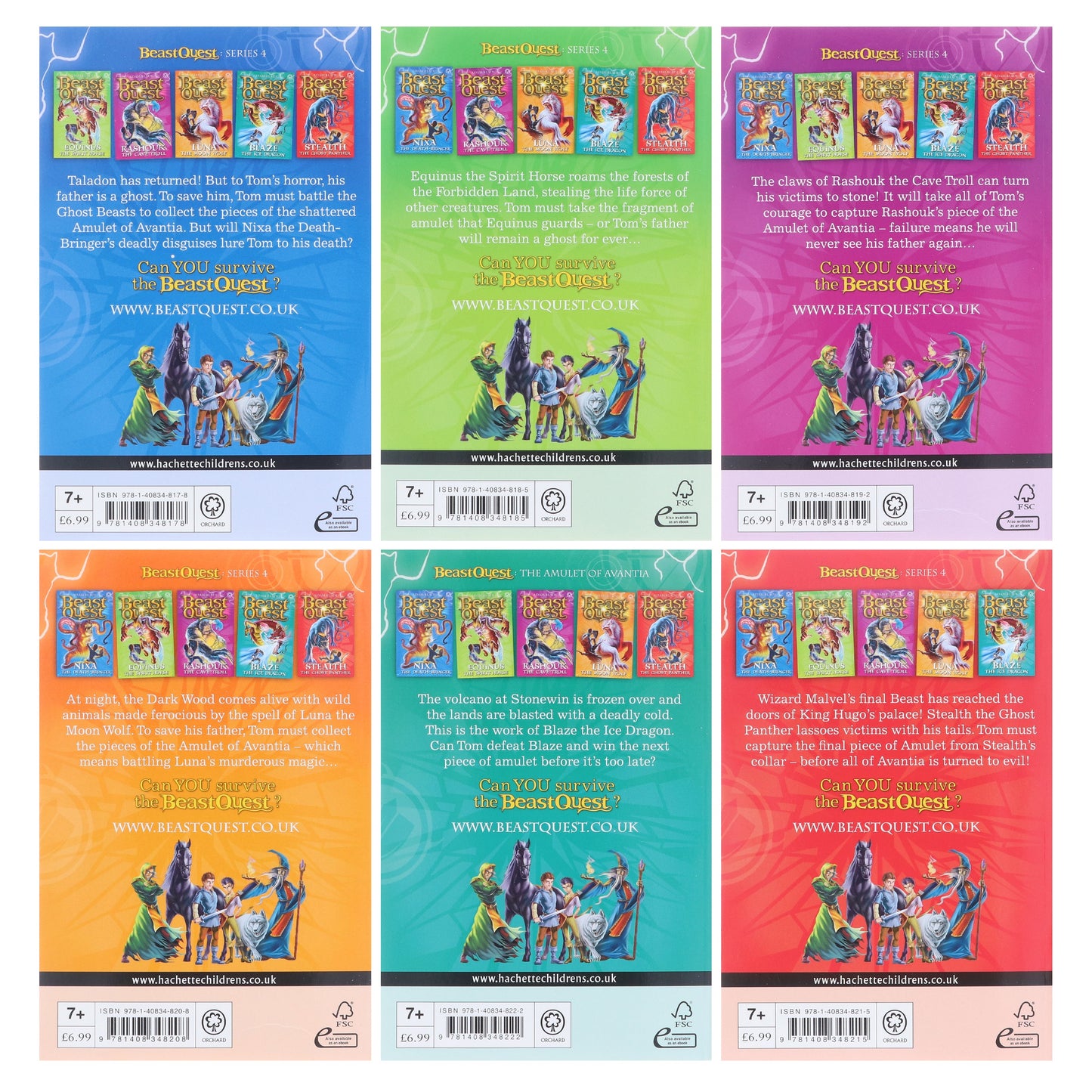 Beast Quest Series 4 by Adam Blade: 6 books Collection Set - Ages 7-9 - Paperback