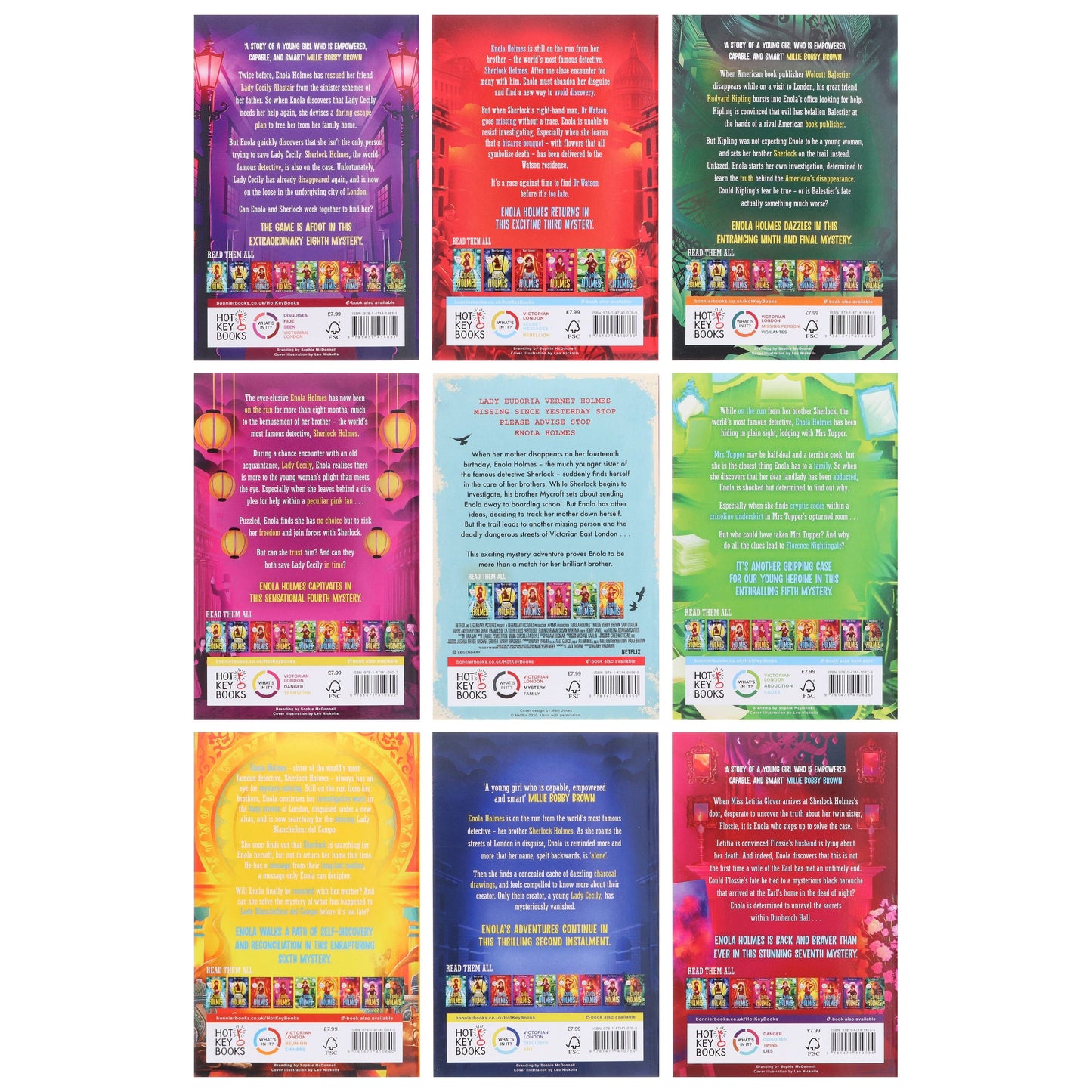 Enola Holmes Series By Nancy Springer Complete: 9 Books Collection Set - Ages 9+ - Paperback