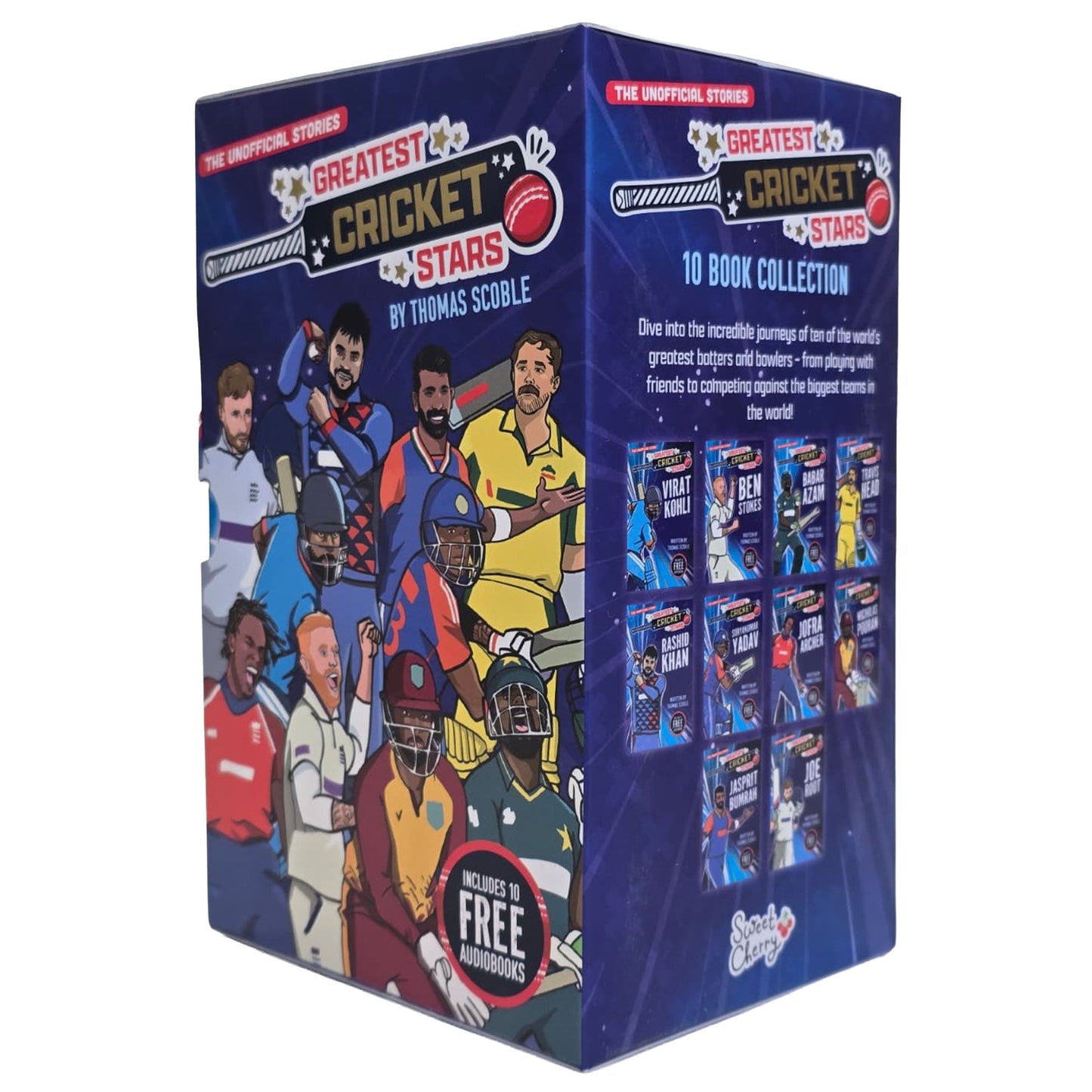 The Greatest Cricket Stars by Thomas Scoble 10 Books Collection Box Set (Includes Free Audiobooks)- Ages 7-9 - Paperback