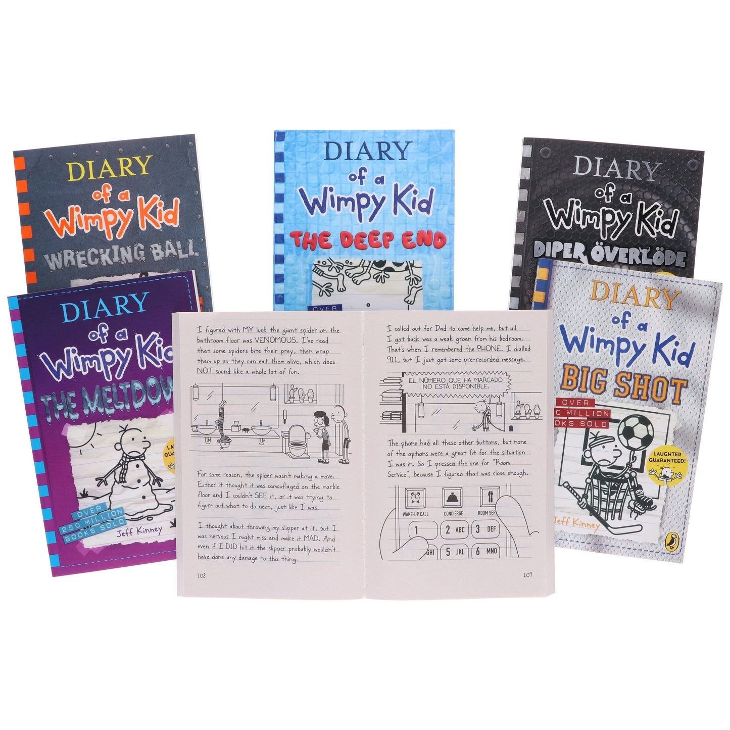 Diary of a Wimpy Kid (Book 12-17) by Jeff Kinney: 6 Books Collection Set - Ages 7+ - Paperback