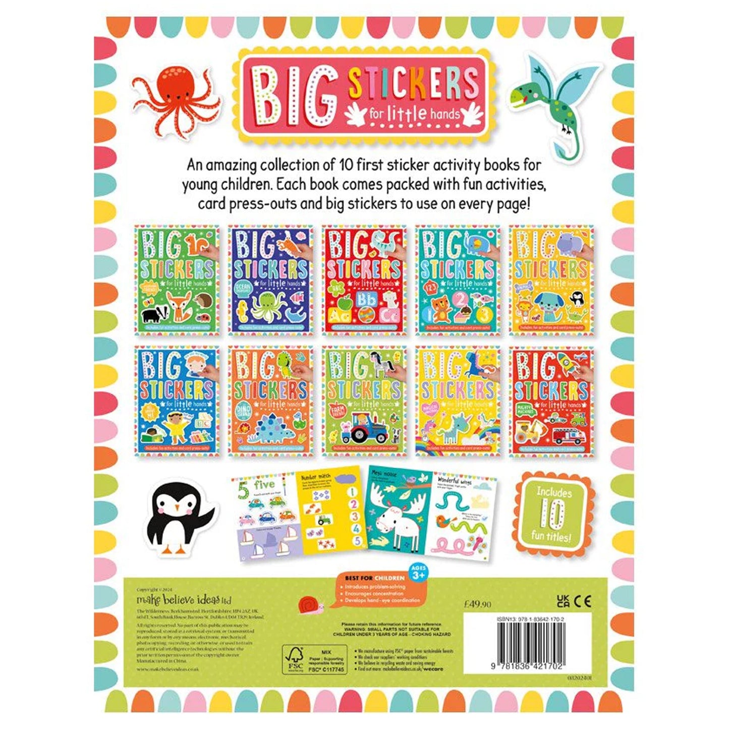 Big Stickers for Little Hands Assortment 10 Books Collection Set - Ages 3+ - Paperback