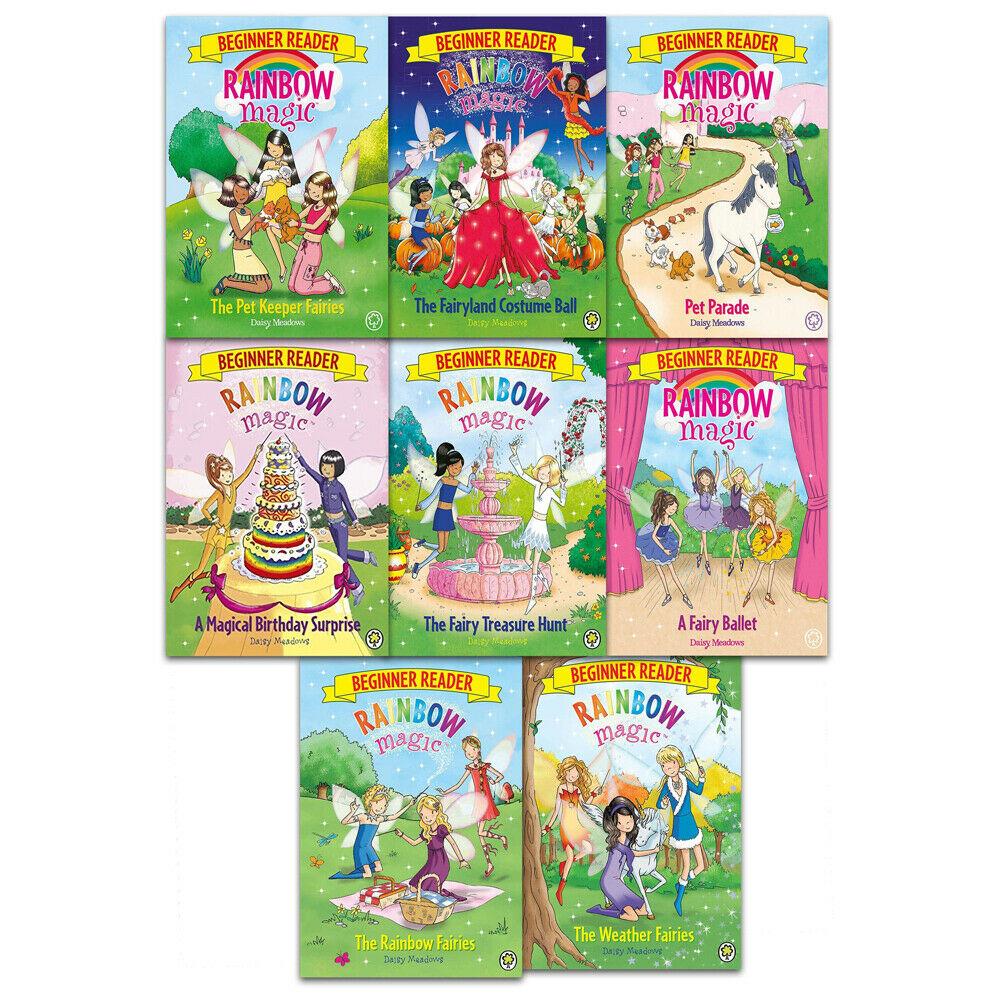 Rainbow Magic Beginner Reader 8 Books Children - Ages -5-7 - Paperback Set By Daisy Meadows 5-7 Orchard Books