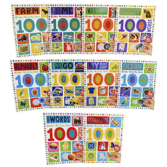 My First 100 Words Home Learning Sticker Activity 10 Books Set - Ages 7-9 - Paperback 7-9 Make Believe Ideas Ltd