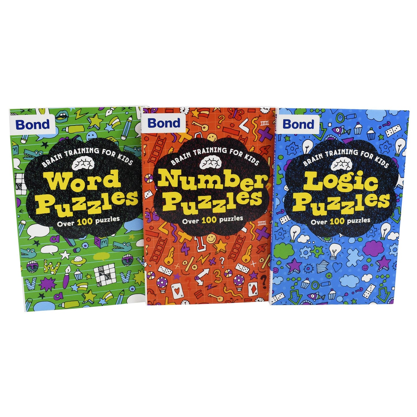 Bond Brain Training Puzzles for Kids Oxford 3 Books Collection Set - Age 7-9 - Paperback
