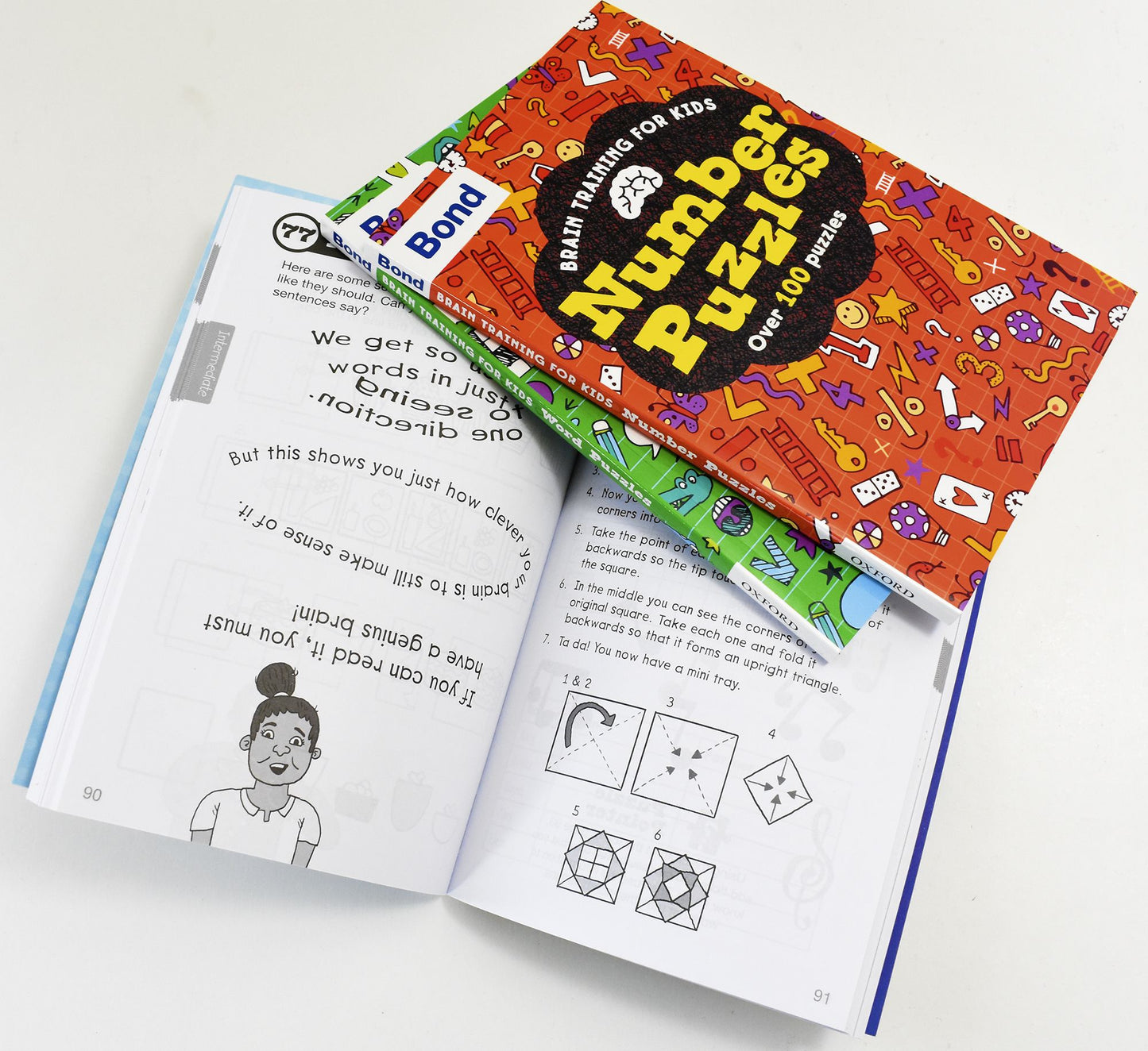 Bond Brain Training Puzzles for Kids Oxford 3 Books Collection Set - Age 7-9 - Paperback