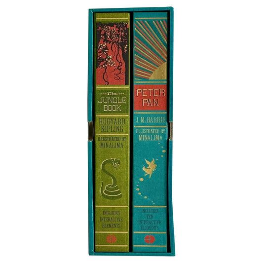 The Jungle Book & Peter Pan by Rudyard Kipling & J. M Barrie (Minalima Edition) 2 Books Collection Box Set - Ages 8+ - Hardback