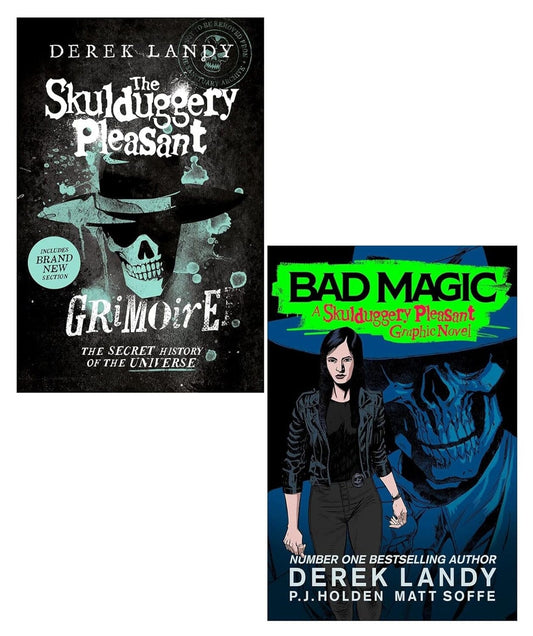 Skulduggery Pleasant Graphic Novel: Bad Magic & Grimoire by Derek Landy 2 Books Collection Set - Ages 15+ - Paperback Fiction HarperCollins Publishers