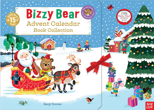 Bizzy Bear Advent Calendar Book Collection: Illustrated 24 Mini Storybook Surprises! by Benji Davies - Ages 2+ - Board Book