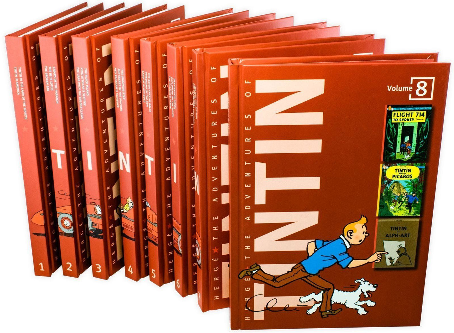 The Complete Adventures of Tintin Collection - 8 Books - Action / Mystery - Hardcover - Hergé 9-14 Egmont