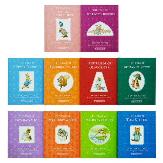 Peter Rabbit Library Coloured Jackets 10 Books Box Set Collection by Beatrix Potter - Ages 5-7 - Hardback