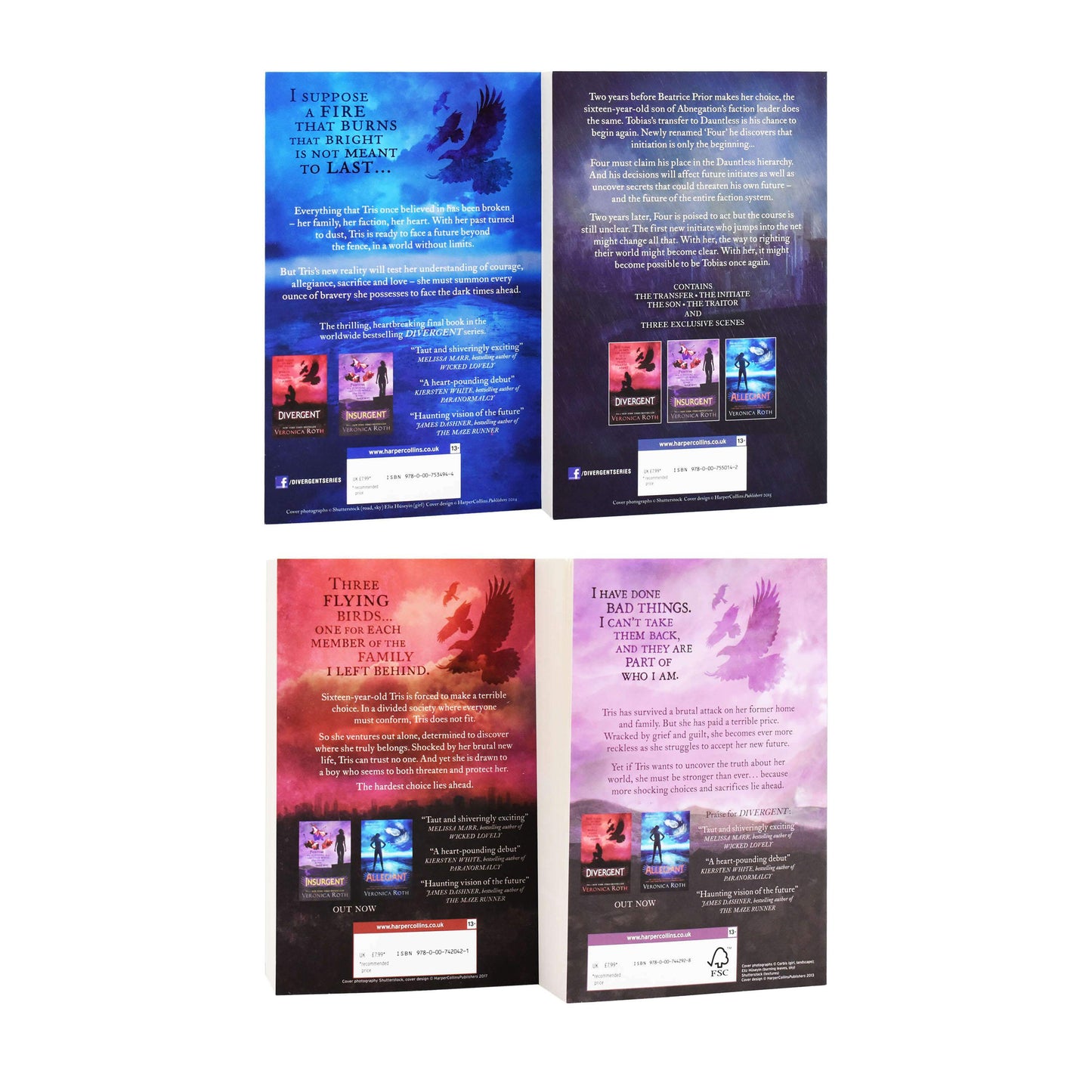Divergent Series By Veronica Roth 4 Books Collection Box Set  - Ages 13+ - Paperback