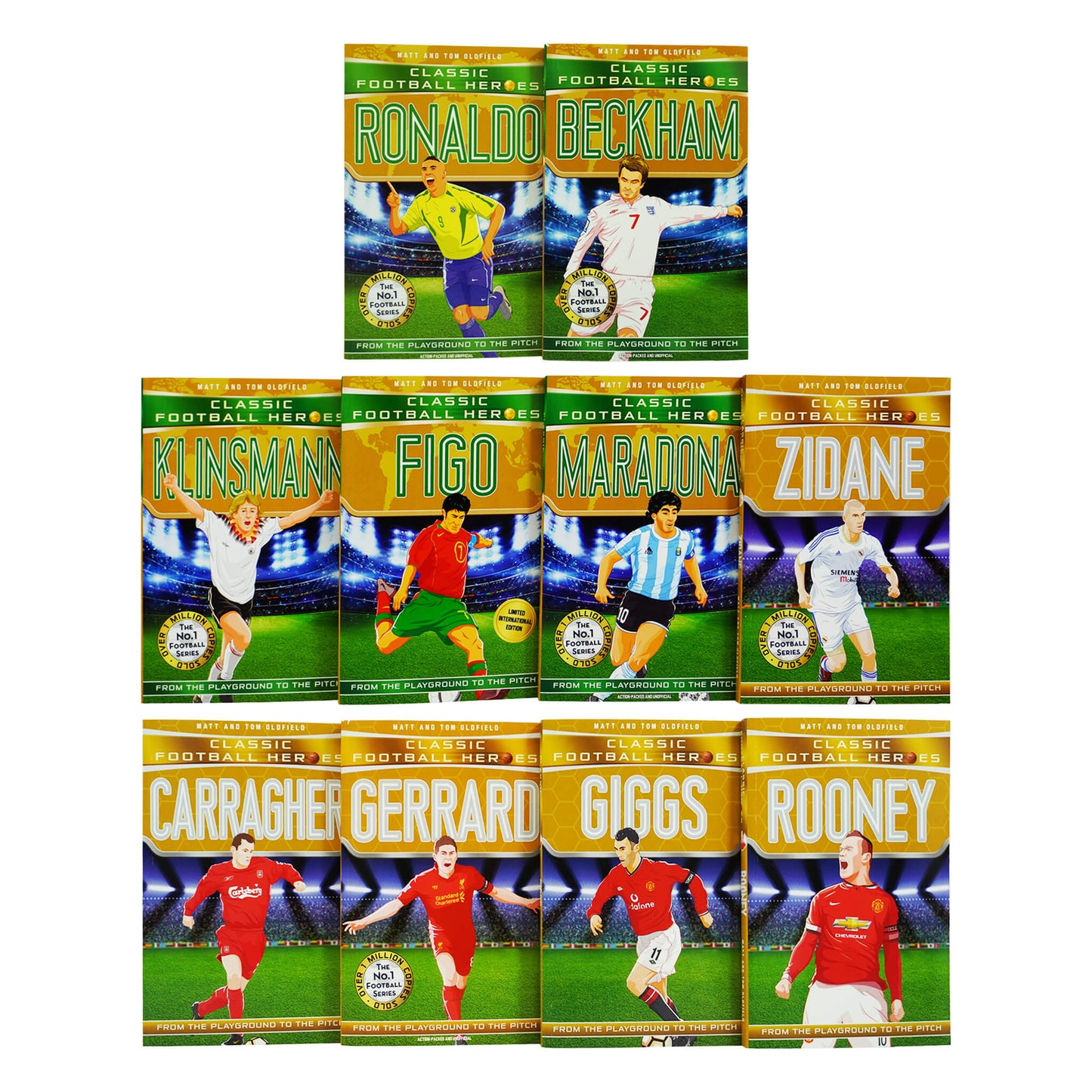 Classic Football Heroes 10 Books Collection Set By Matt & Tom Oldfield - Ages 8-14 - Paperback