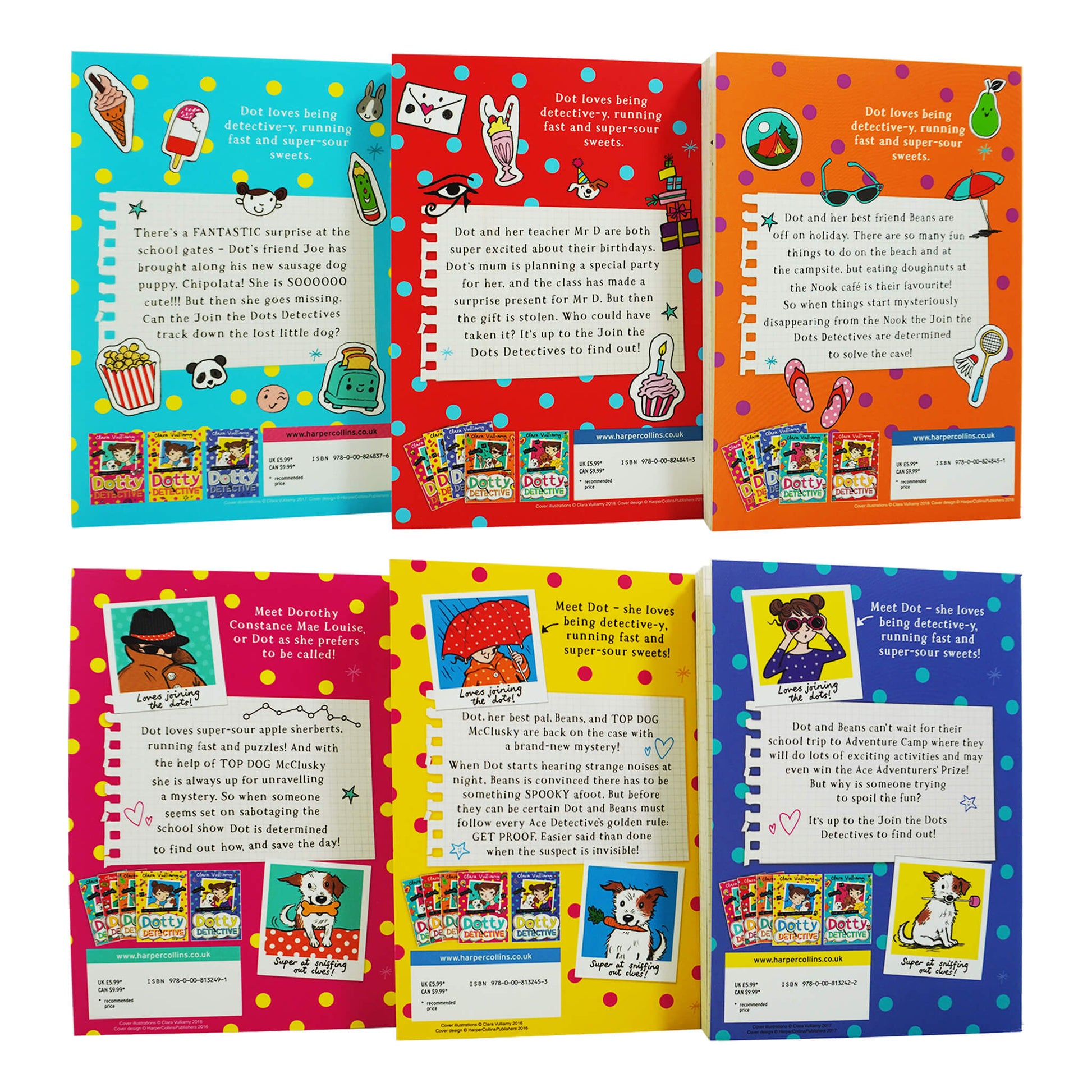 Dotty Detective 6 Books Collection Set By Clara Vulliamy - Ages 7+ - Paperback 7-9 Harper Collins