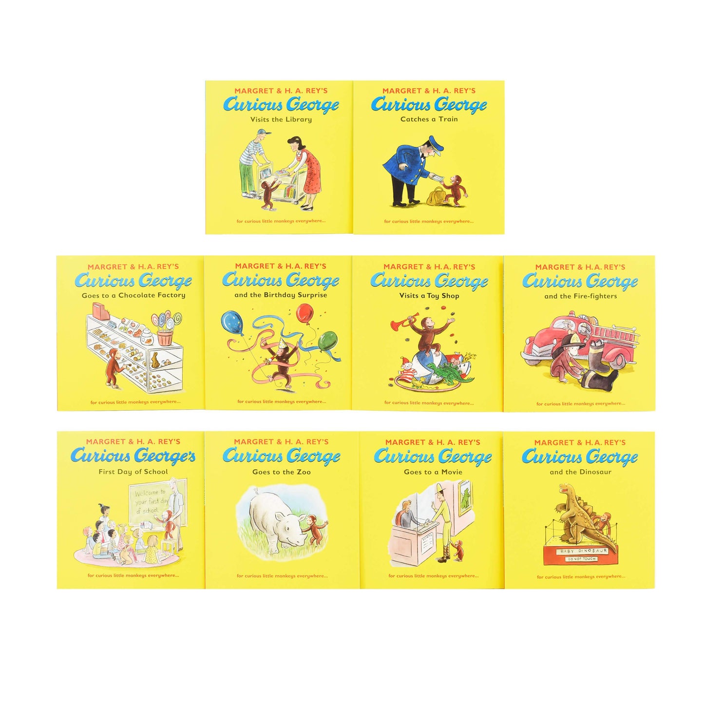 Curious George The Monkey 10 Books Set Collection - Ages 0-5 - Margret Rey - Paperback 0-5 Walker Books