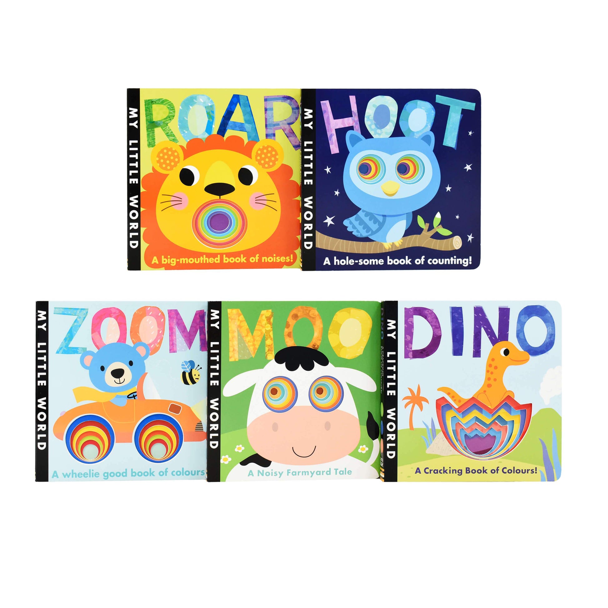 My Little World Peek Through Collection 5 Books Box Set Dino, Moo, Zoom, Roar, Hoot (Series 2) by Little Tiger - Ages 0-5 - Boardbook 0-5 Little Tiger