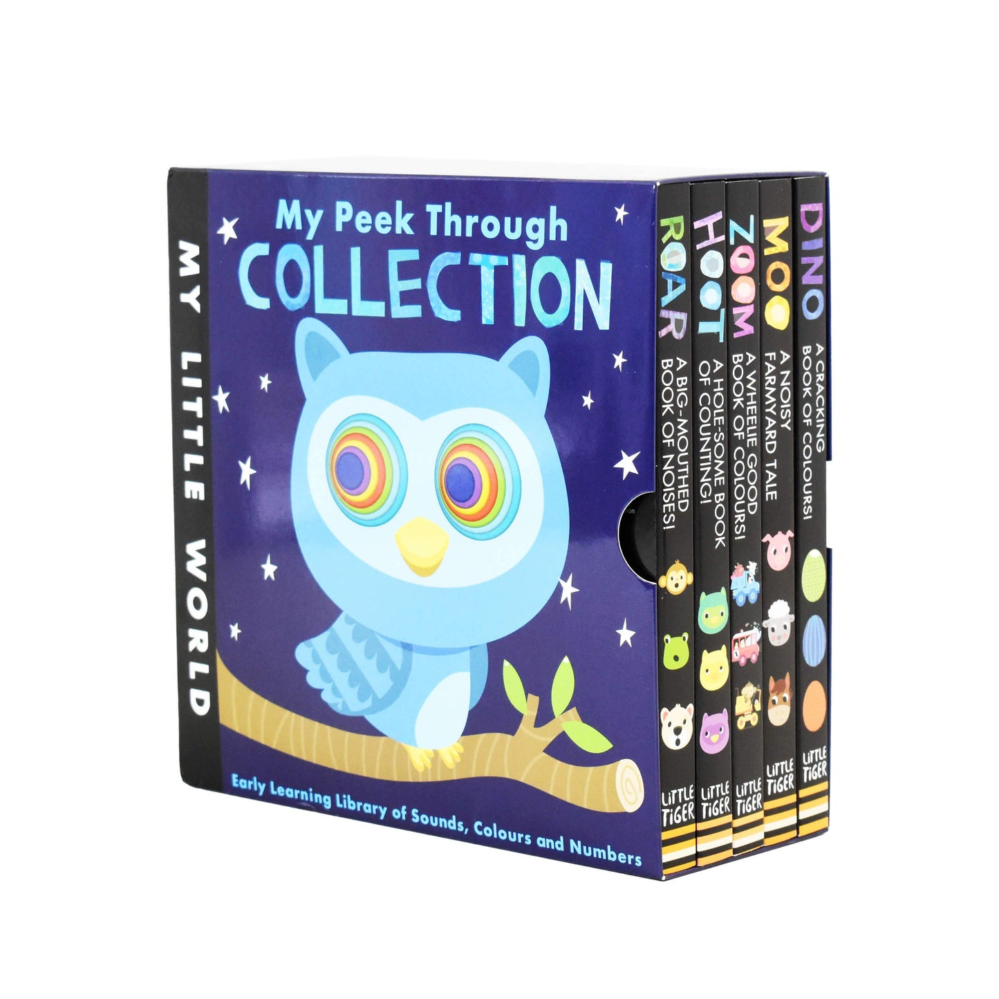 My Little World Peek Through Collection 5 Books Box Set Dino, Moo, Zoom, Roar, Hoot (Series 2) by Little Tiger - Ages 0-5 - Boardbook 0-5 Little Tiger