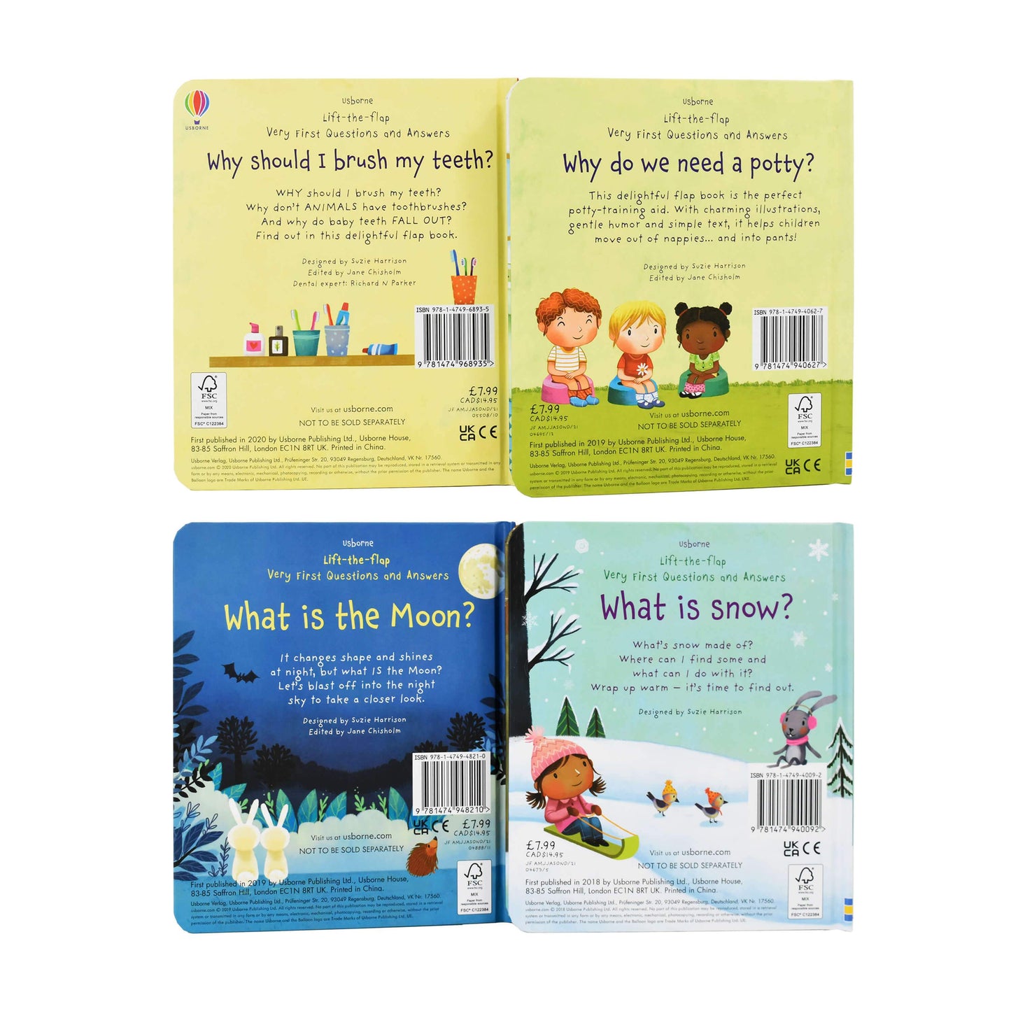 Usborne Very First Questions and Answers 4 Board Books Box by Katie Dayne - Ages 0-5 - Board Book 0-5 Usborne