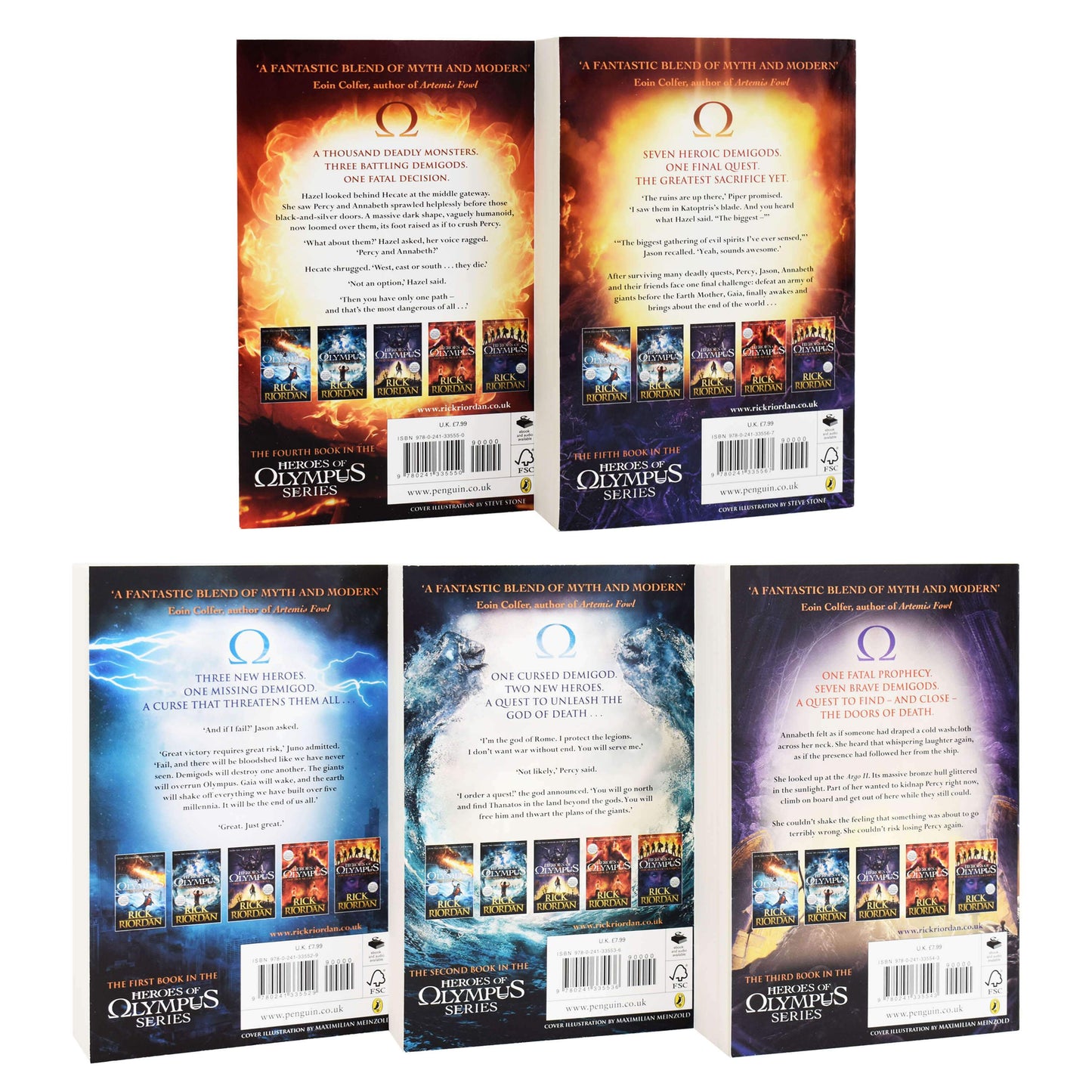 Heroes of Olympus Complete Collection 5 Books Set By Rick Riordan - Age 9-14 - Paperback 9-14 Penguin