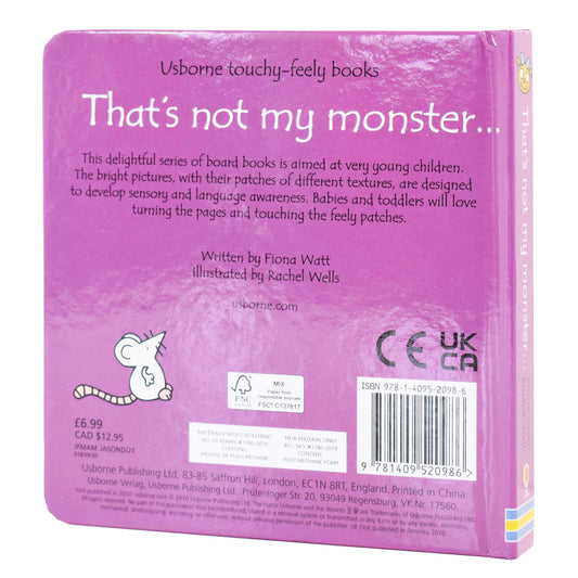 Usborne Thats Not My Monster by Fiona Watt - Ages 0-5 - Boardbooks 0-5 Usborne