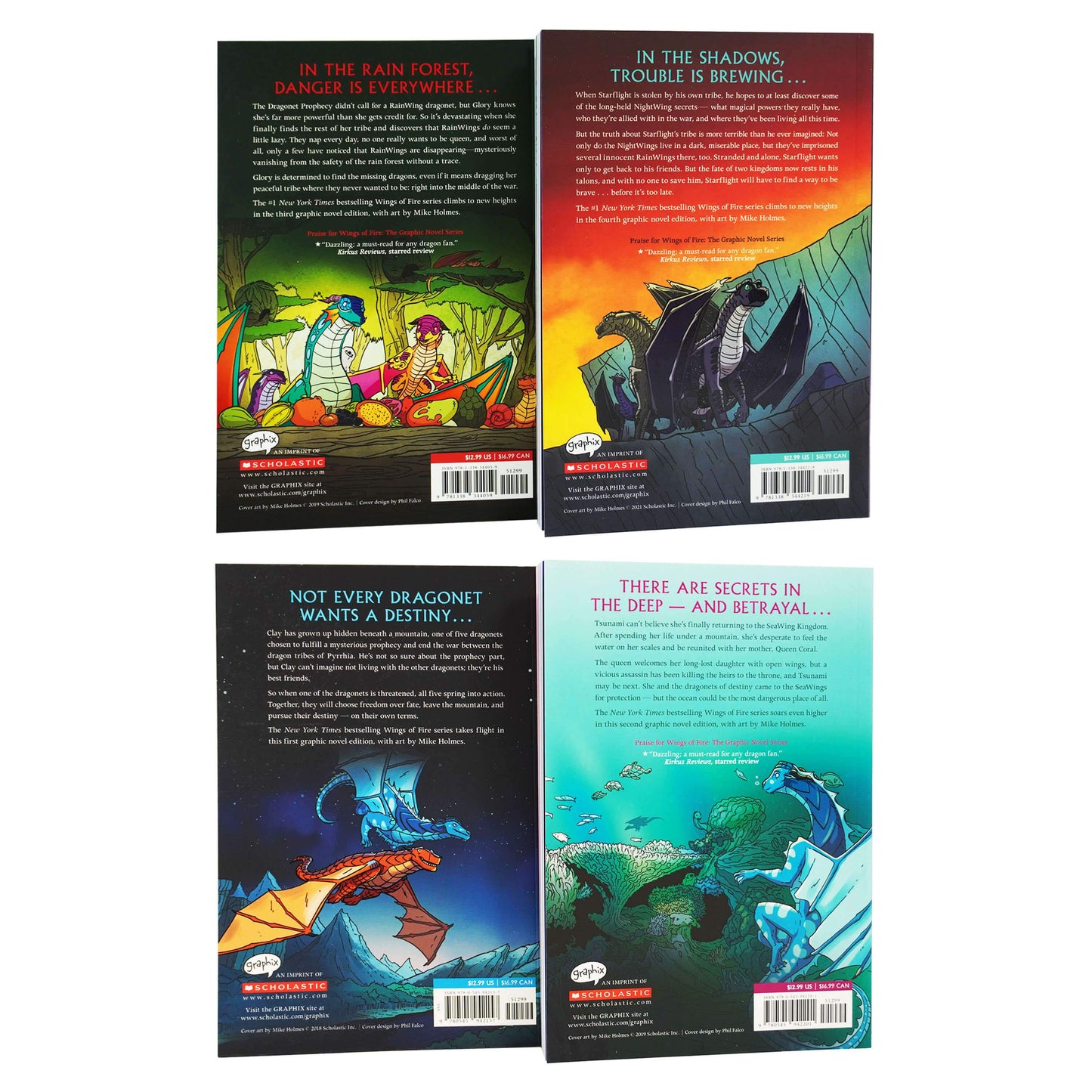 Wings of Fire The Graphic Novels 4 Books Collection Box Set By Tui T. Sutherland - Ages 9-14 - Paperback 9-14 Scholastic