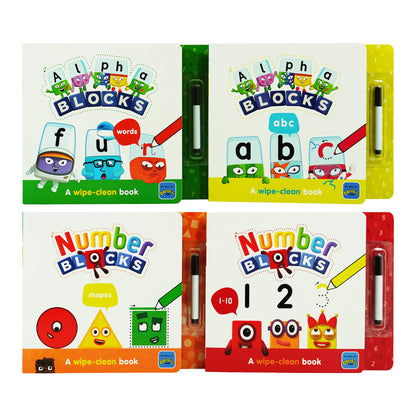 Numberblocks and Alphablocks - My First Numbers and Letters: a set of 4 wipe-clean books (pens included) - Ages 0-5 - Paperback 0-5 Sweet Cherry Publishing