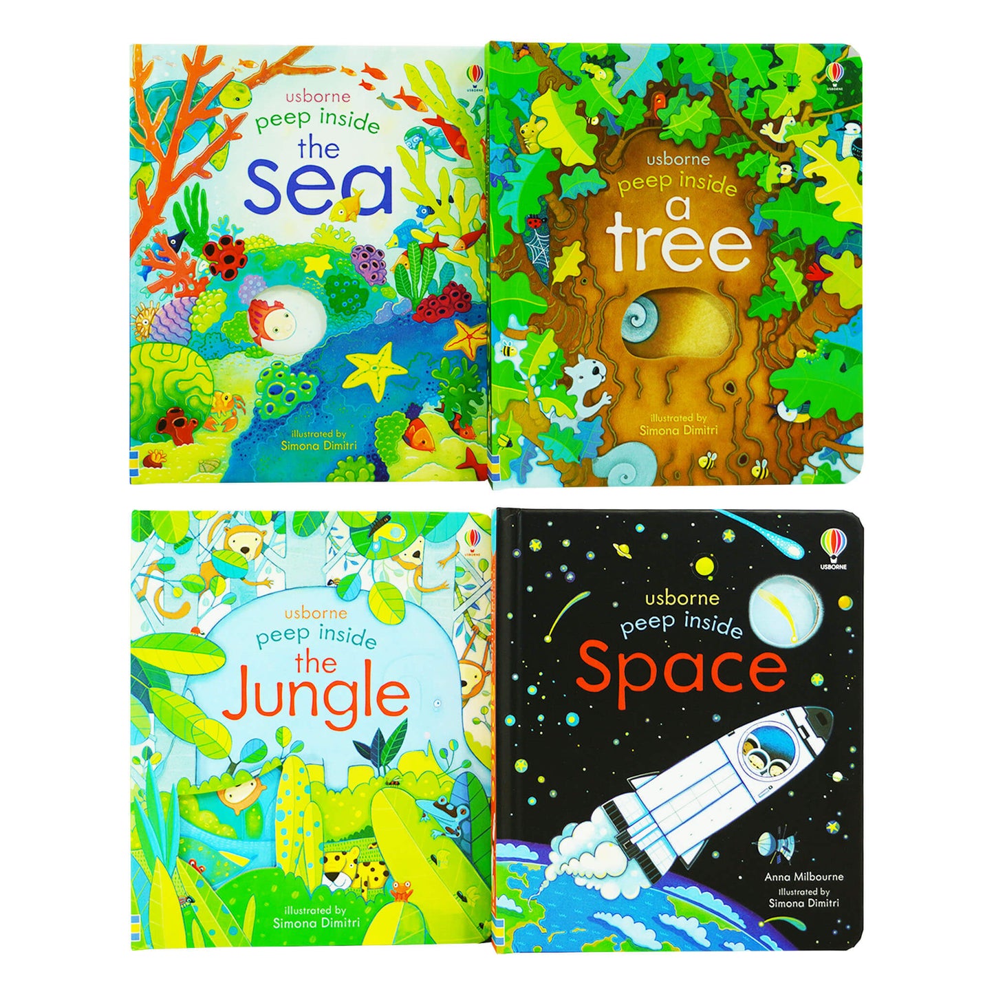 Usborne Peep Inside Gift Set 4 Books By Anna Milbourne – Ages 3+ - Board Book 5-7 Usborne Publishing