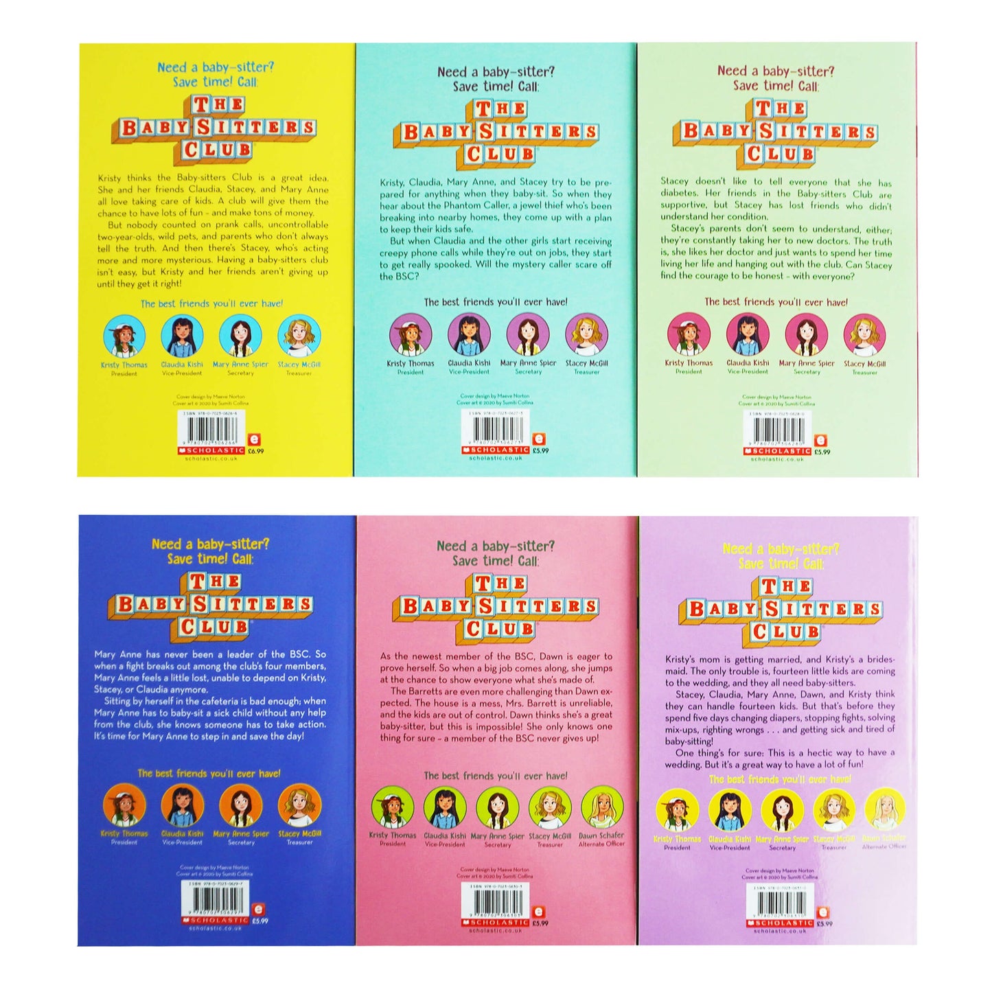 The Babysitters Club Series by Ann M. Martin 1-6 Books Collection Set - Ages 8-12 - Paperback
