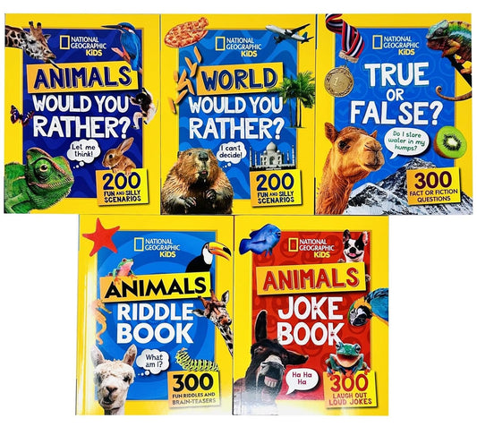 National Geographic Kids Animals Joke Book: 300 Laugh-Out-Loud Jokes 5 Books Collection Set - Ages 6+ - Paperback