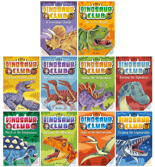 Dinosaur Club Series by Rex Stone (Book 1-10) Collection 10 Books Set - Age 5-7 - Paperback