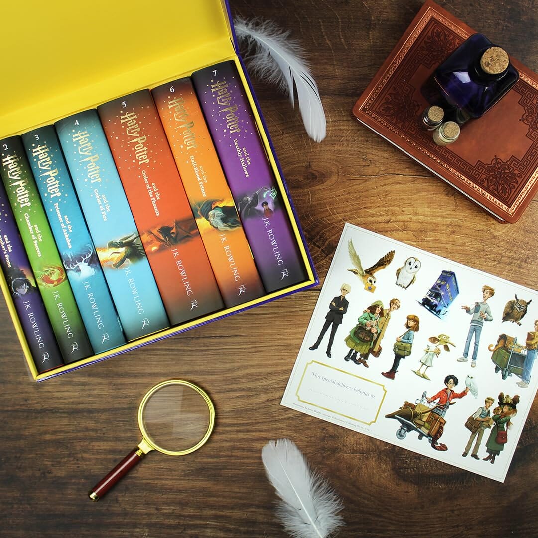 Harry Potter Magical Owl Post Box Set by J.K. Rowling: Complete 7 Books Children’s Collection With Fun Character Stickers! - Ages 9-11 - Hardback