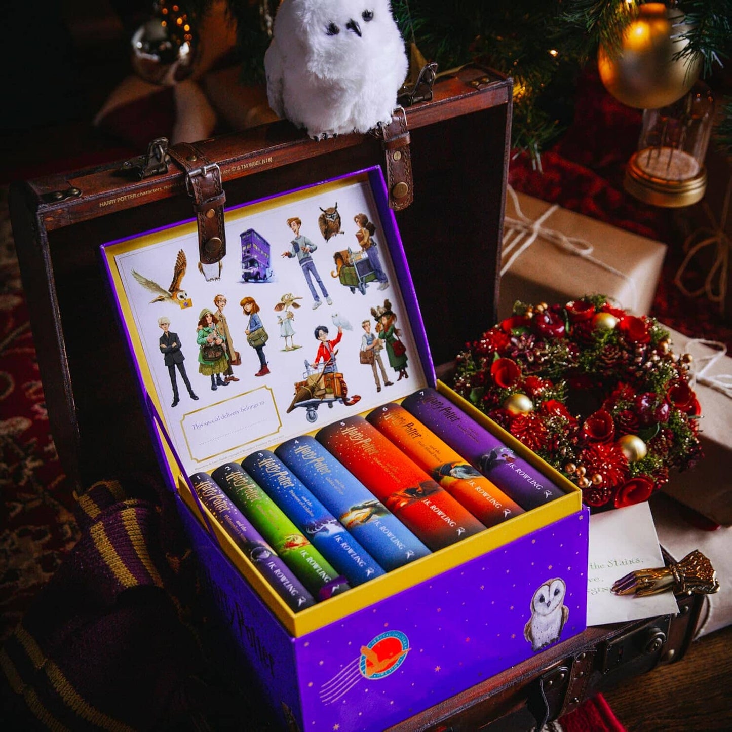 Harry Potter Magical Owl Post Box Set by J.K. Rowling: Complete 7 Books Children’s Collection With Fun Character Stickers! - Ages 9-11 - Hardback