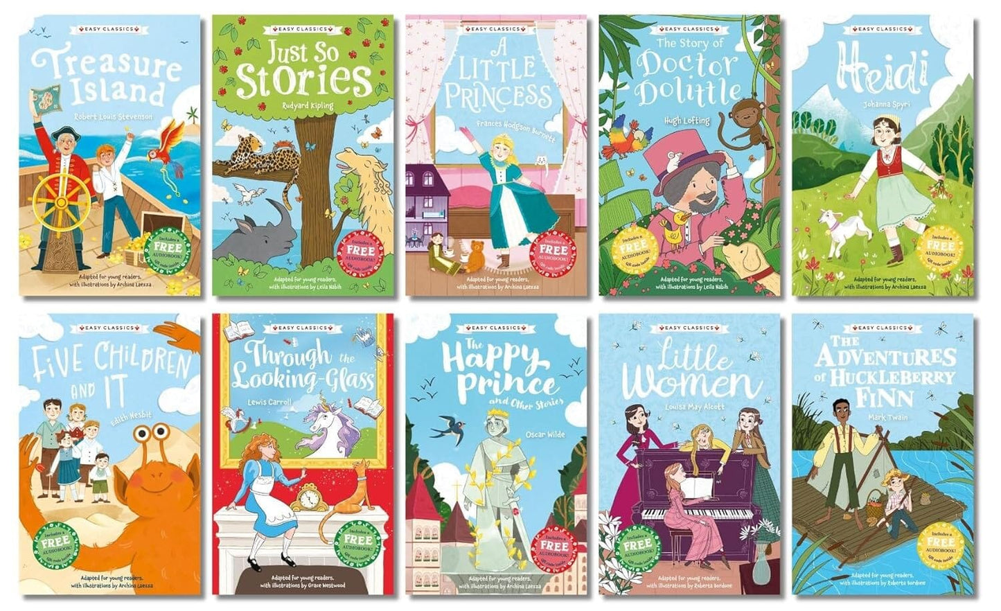 The Children's Easy Classics (Volume 2) 10 Books Collection Box Set (Includes Free Audiobooks!) - Ages 7-9 - Paperback