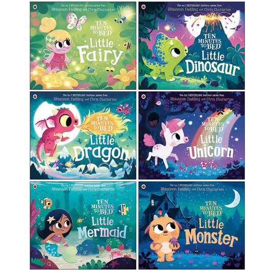 Ten Minutes to Bed Series by Rhiannon Fielding Illustrated 6 Picture Books Set - Ages 2-5 - Paperback