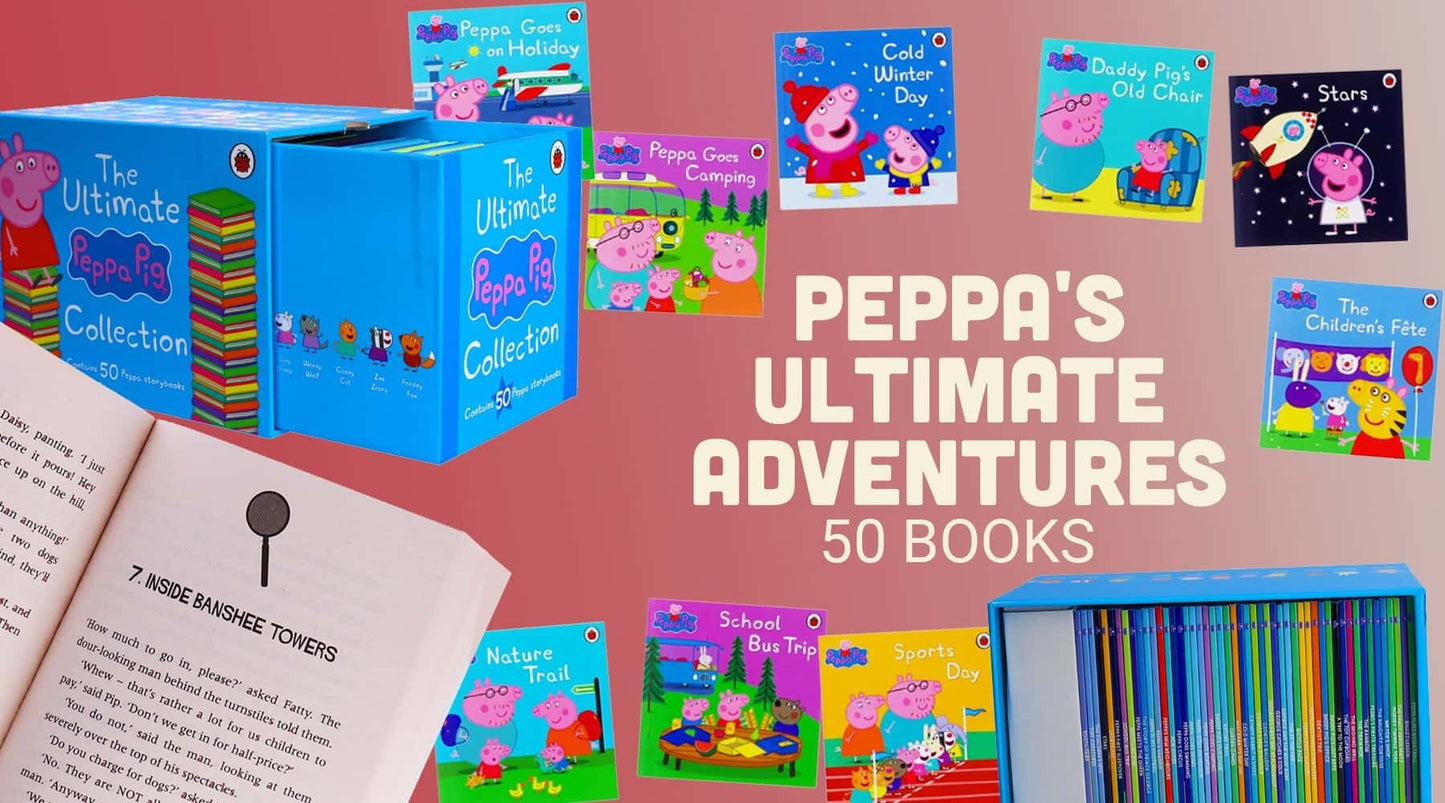 The Ultimate Peppa Pig Collection 50 Books Box Set By Ladybird - Ages 5+ - Hardback