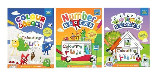 Colouring Fun: Number Blocks, Colour Blocks & Alpha Blocks 3 Books Collection Set - Ages 3-6 - Paperback 0-5 Sweet Cherry Publishing