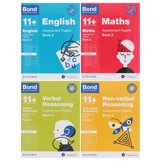 Bond 11+ 評量試卷第 2 冊（9-10 歲）牛津出版社 4 本套裝 - 平裝