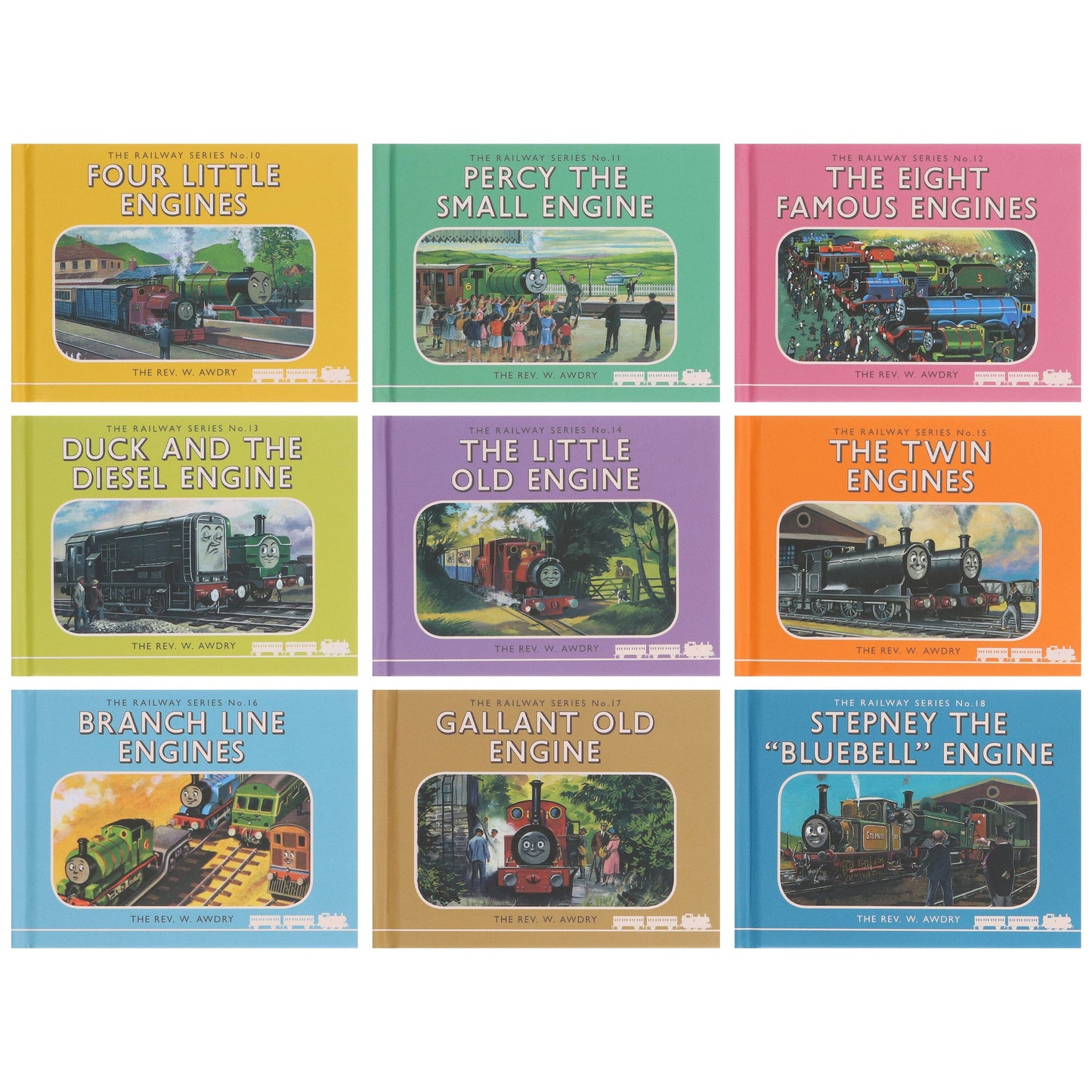湯瑪士小火車：經典圖書館 - 鐵路系列，作者：Rev. W. Awdry，26 本合集盒裝 - 適合 5 歲以上兒童 - 精裝
