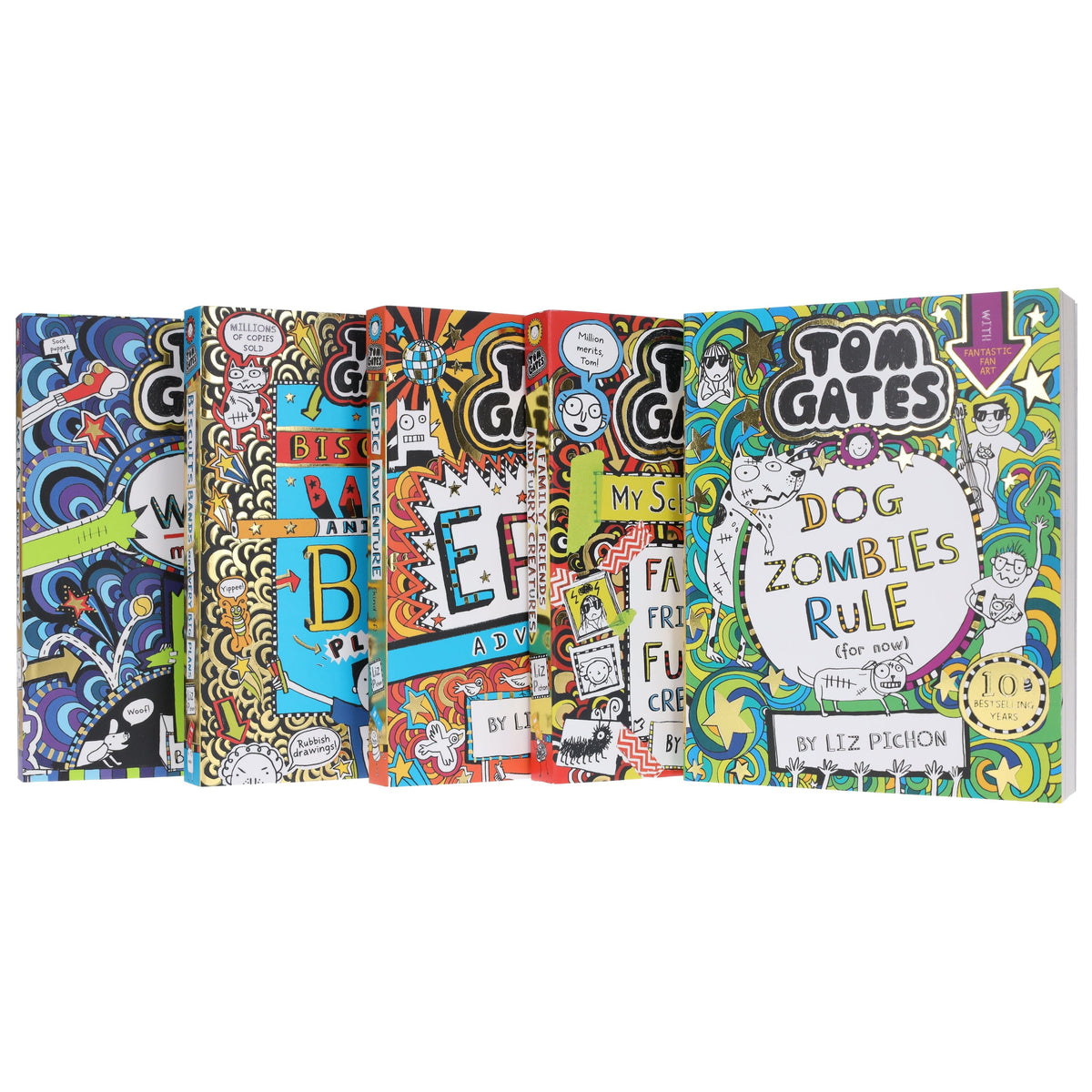 Tom Gates by Liz Pichon: Books 11-15 Collection Set - Ages 7-9 - Paperback