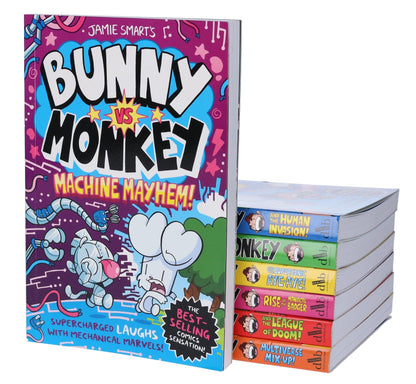 Bunny vs Monkey Series By Jamie Smart 7 Books Collection Set - Ages 7-9 - Paperback Graphic Novels David Fickling Books